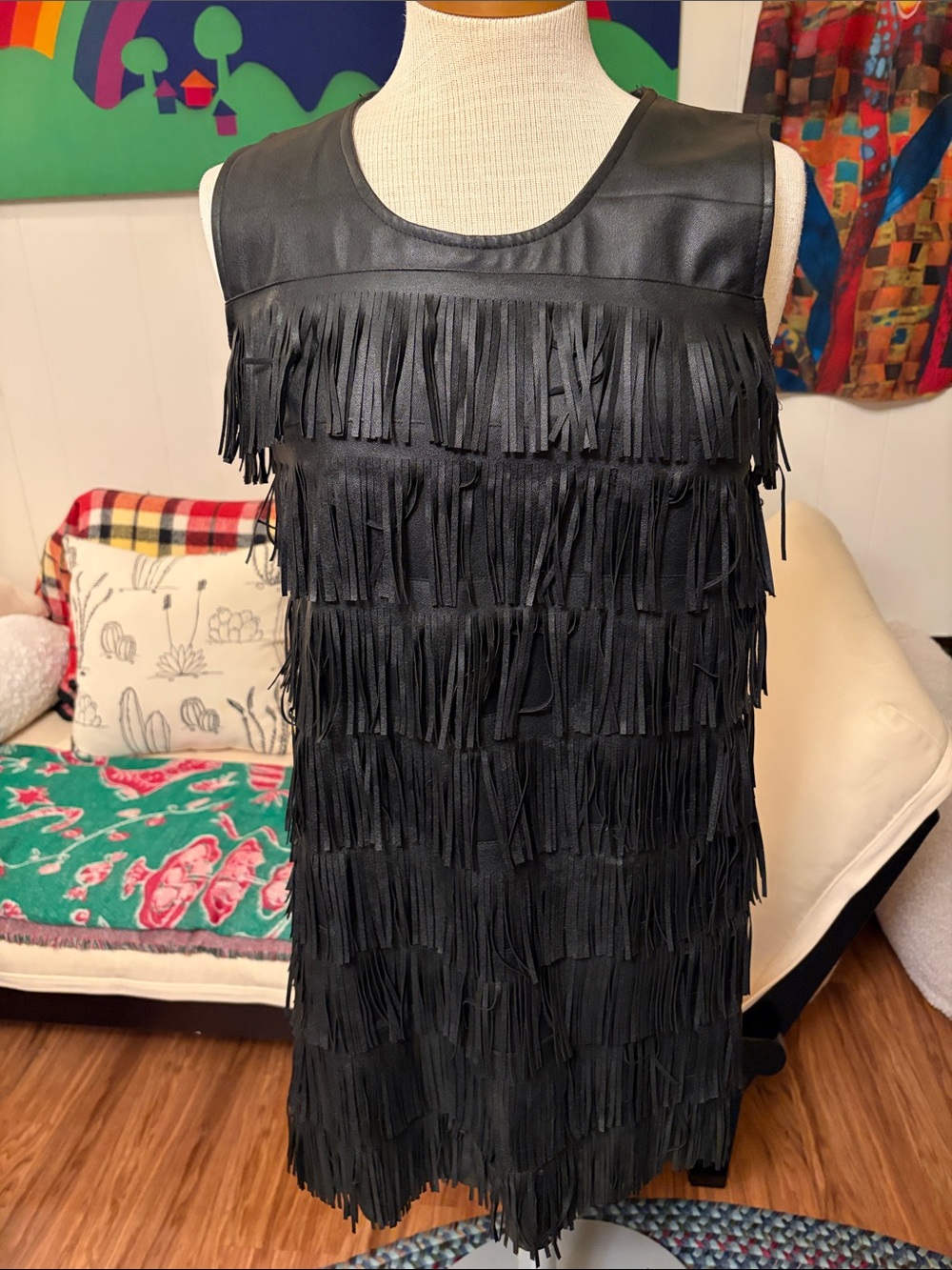 Jacob Black Fringe Mini Dress